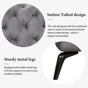 Velvet Upholstered Accent Sofa, Modern Single Sofa Chair With Button Tufted Back, Modern Single Couch For Living Room, Bedroom, Or Small Space by Couch.com