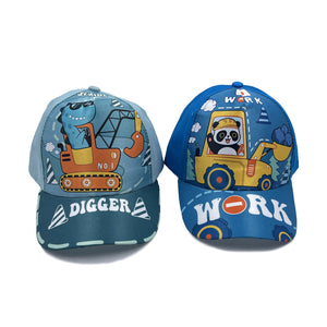 Cartoon Children's Baseball Cap For Engineering Vehicle Excavator