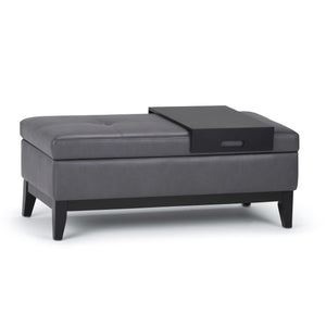 Oregon - Contemporary Storage Ottoman Bench With Tray by Couch.com