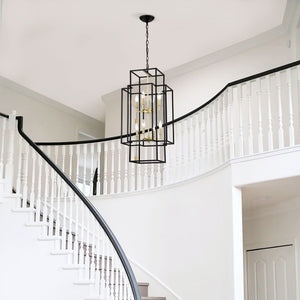 8 Light Lantern Chandelier Lighting, Entryway Chandeliers For High Ceilings, Chandeliers For Dining Room, Foyer, Entry, Staircase, Hallway, Height Adjustable (E12 Bulbs Not Included) by Couch.com