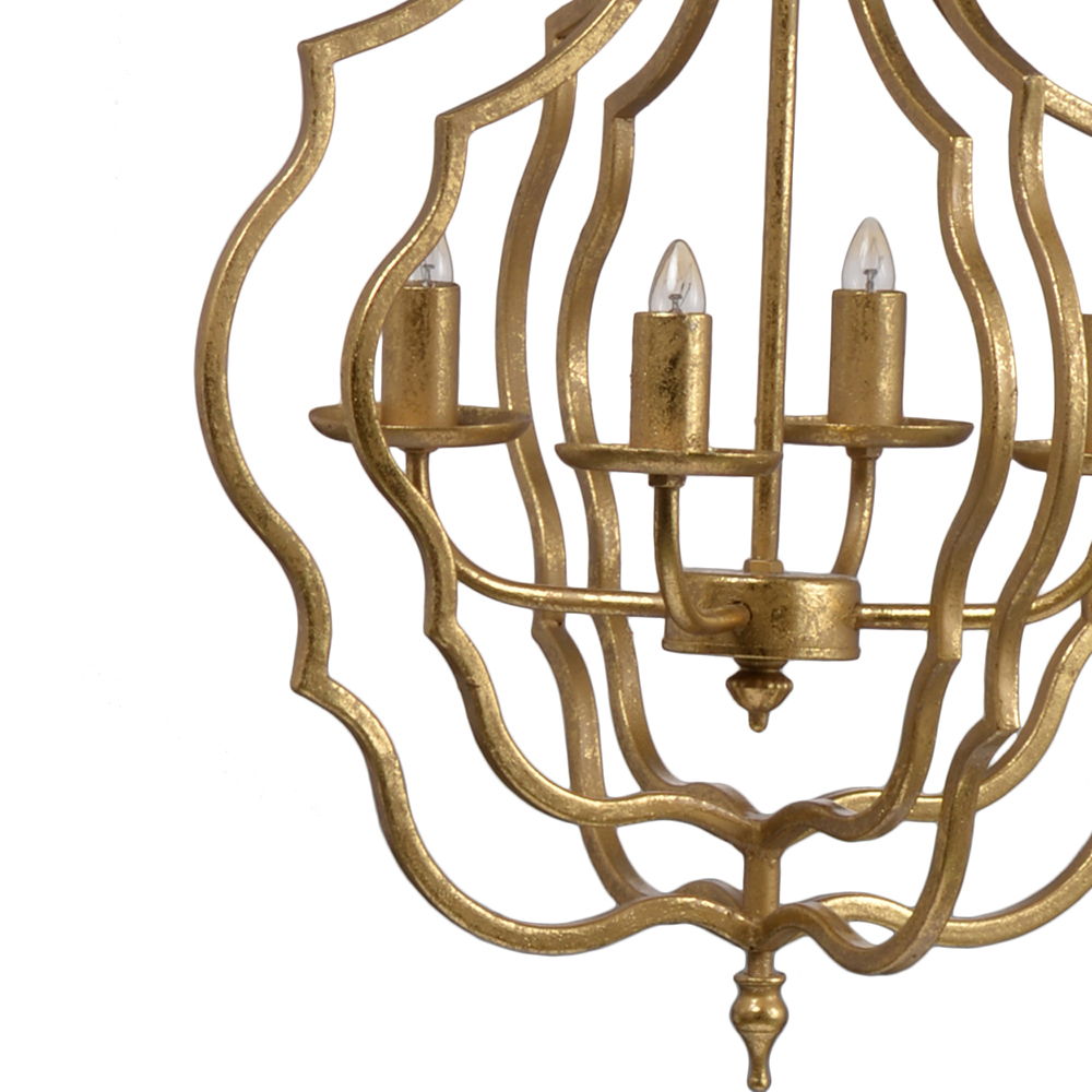 4 Light Chandelier, Hanging Light Fixture With Adjustable Chain For Kitchen, Bulb Not Included - Gold by Couch.com