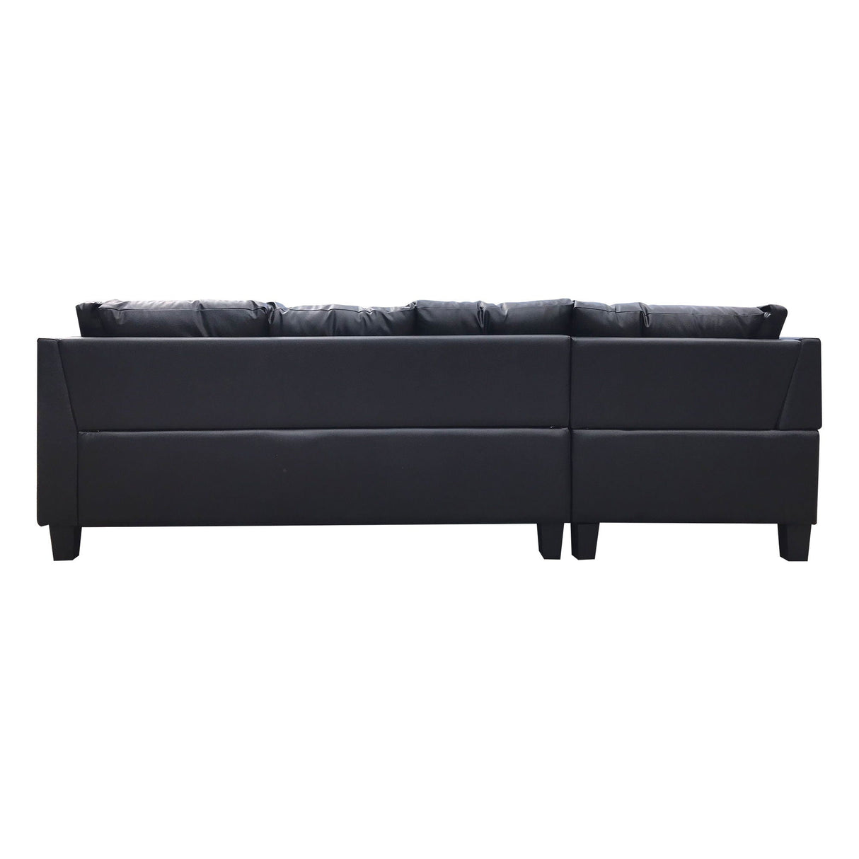 3 Piece Sofa With Left Chaise Lounge And Storage Ottoman, 2 Throw Pillows - Black by Couch.com