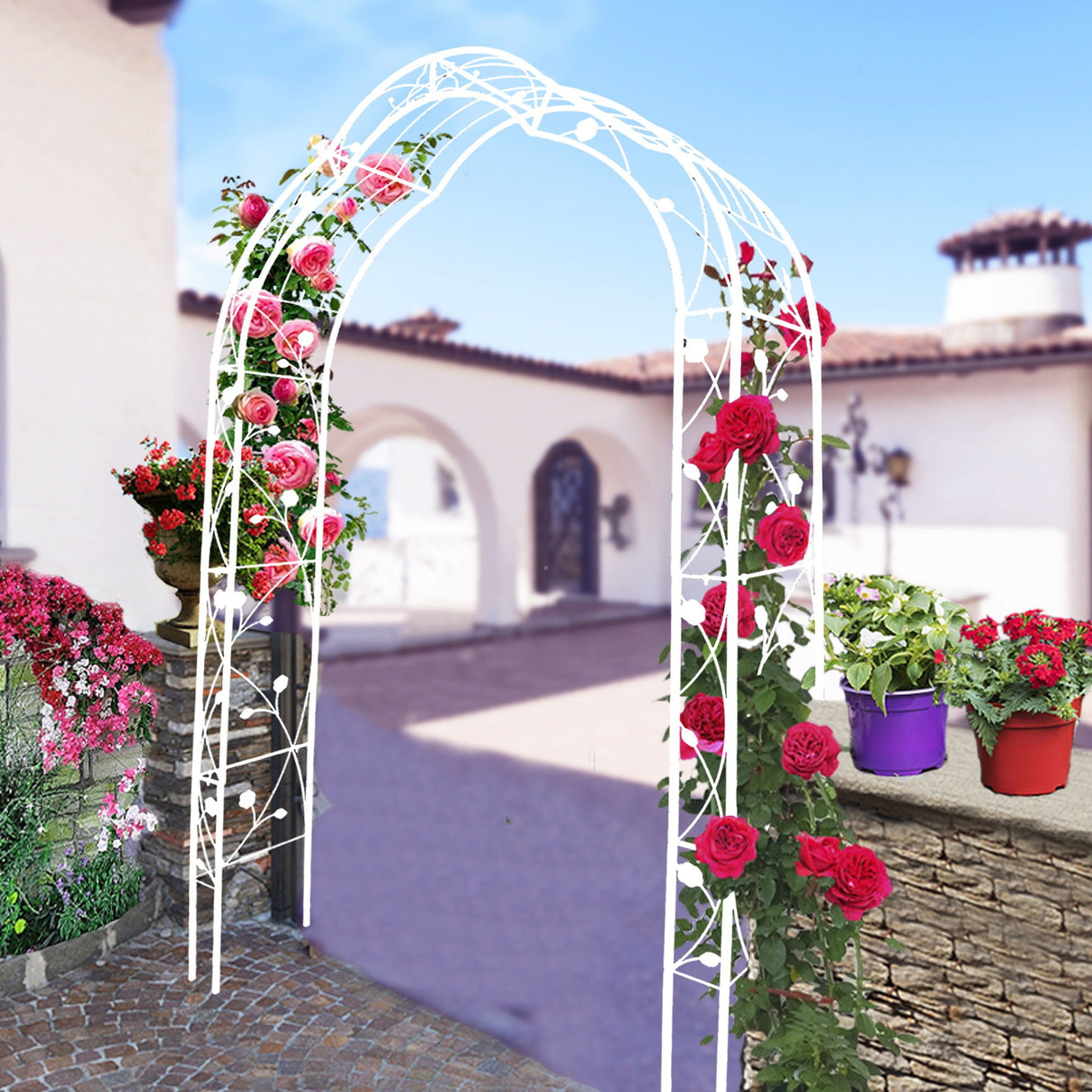 Metal Garden Arch Assemble Freely With 8 Styles Garden Arbor Trellis Climbing Plants Support Rose Arch by Couch.com