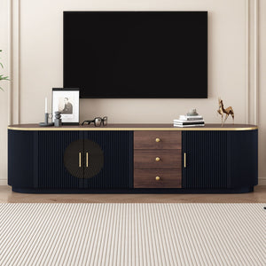 Modern Minimalist TV Stand For TVs Up To 80" With 3 Drawers And 1 Shelf by Couch.com
