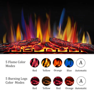 39 Inch Electric Fireplace Insert Adjuatble Flame Colors 939A