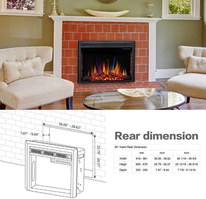 39 Inch Electric Fireplace Insert Adjuatble Flame Colors 939A