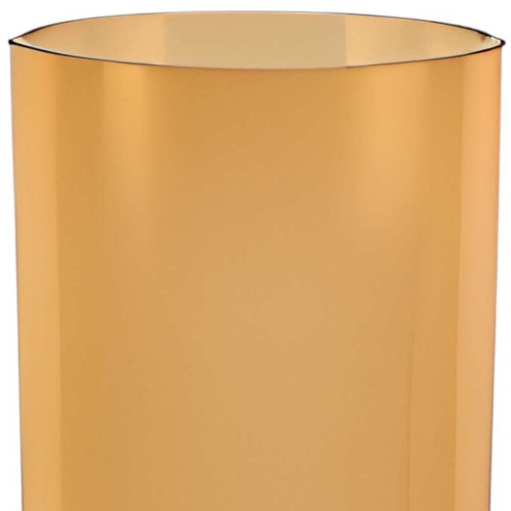 11" Amber And Clear Cylinder Lead Free Crystal Table Vase