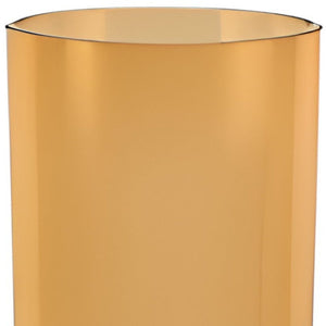 11" Amber And Clear Cylinder Lead Free Crystal Table Vase