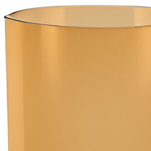 11" Amber And Clear Cylinder Lead Free Crystal Table Vase