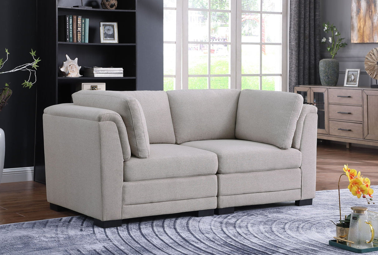 Kristin - Linen Fabric Loveseat - Light Gray by Couch.com