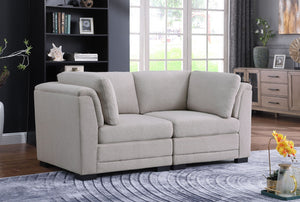 Kristin - Linen Fabric Loveseat - Light Gray by Couch.com
