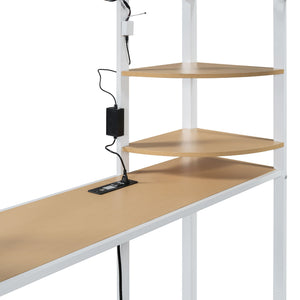 Loft Bed With Desk, Shelves, Power Outlet, LED Light And Wardrobe by Couch.com