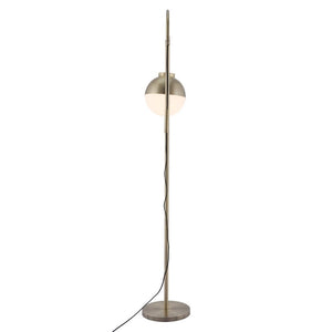 69" Bronze Steel Floor Lamp With Bronze Steel Globe Shade