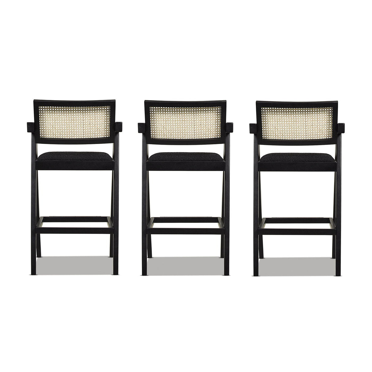 Milan - Modern Webbing Back Stool With Arms (Set of 3) by Couch.com
