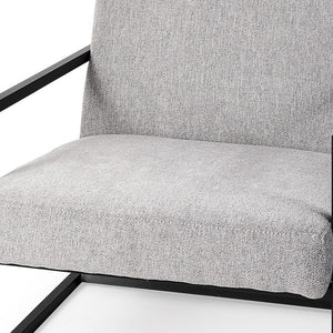 33" Gray and Black Fabric Wingback Chair