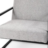 33" Gray and Black Fabric Wingback Chair