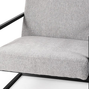 33" Gray and Black Fabric Wingback Chair