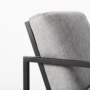 33" Gray and Black Fabric Wingback Chair