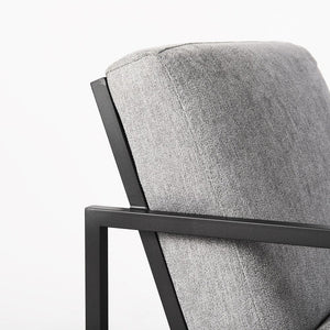 33" Gray and Black Fabric Wingback Chair