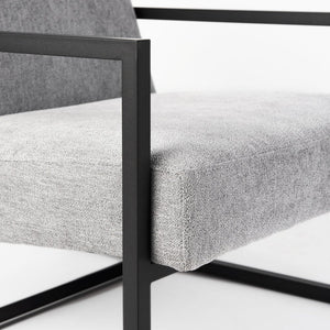 33" Gray and Black Fabric Wingback Chair