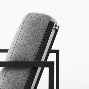 33" Gray and Black Fabric Wingback Chair