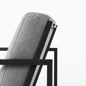 33" Gray and Black Fabric Wingback Chair