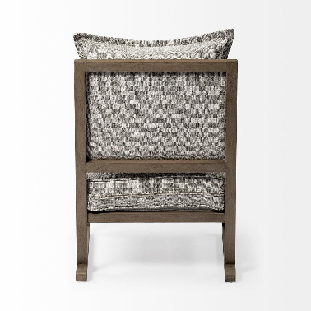 32" Ash Gray and Brown Fabric Arm Chair