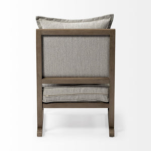 32" Ash Gray and Brown Fabric Arm Chair