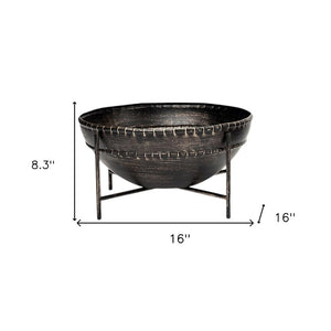 Set of Two Black Metal Decorative Bowl