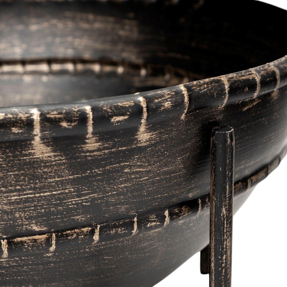 Set of Two Black Metal Decorative Bowl