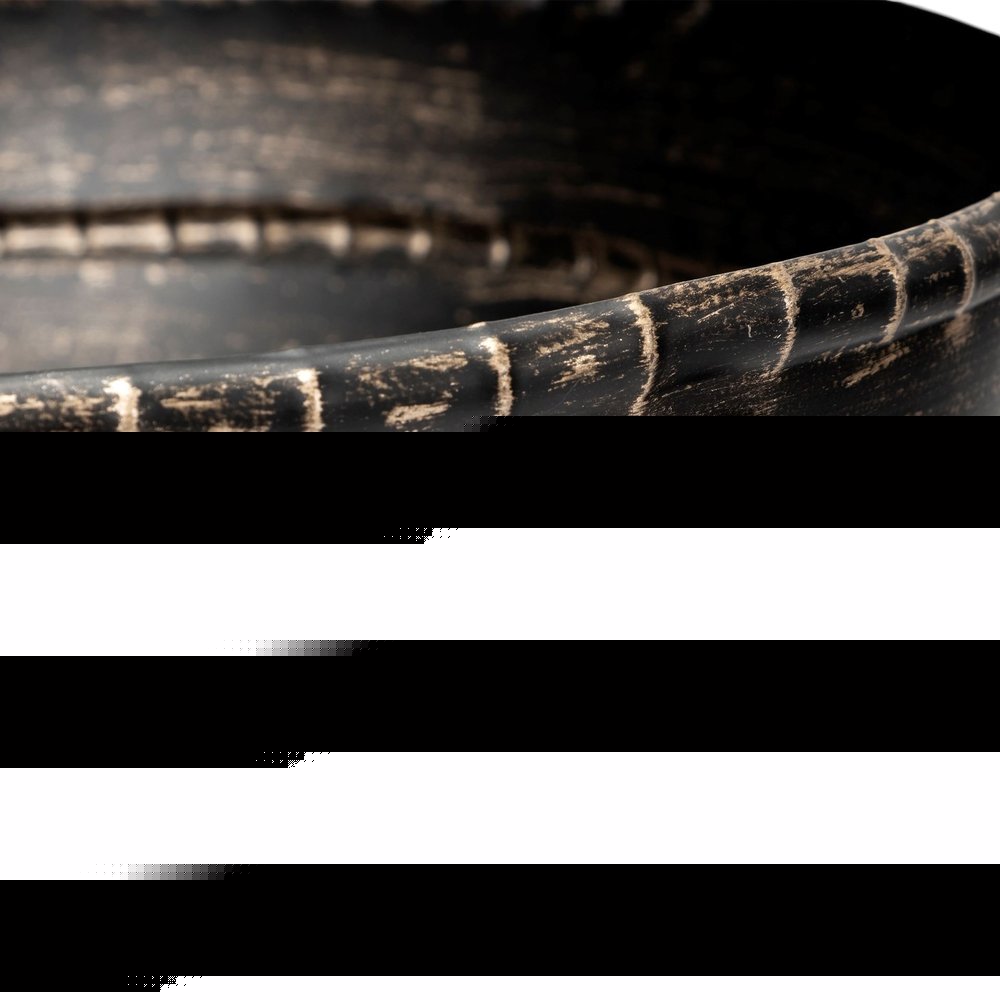 Set of Two Black Metal Decorative Bowl