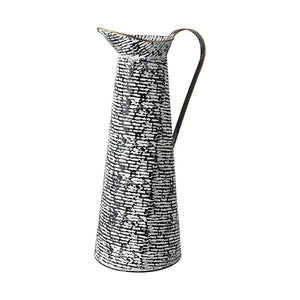 20" Black And White Cylinder Metal Urns Jars