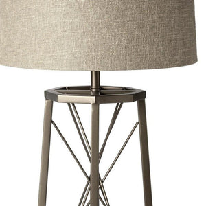 29" Bronze Lamp Base LED With Beige Shade