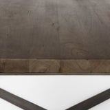 34" Brown Solid Wood and Metal Square Coffee Table