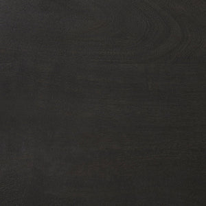 32" Dark Brown and Black Solid Wood and Iron Round Pedestal Coffee Table