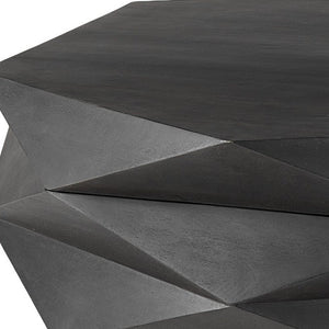 48" Black Wood Octagon Solid Coffee Table