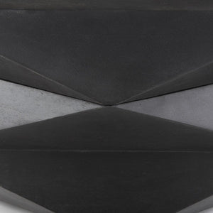 48" Black Wood Octagon Solid Coffee Table