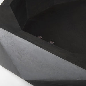 48" Black Wood Octagon Solid Coffee Table