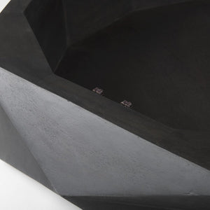 48" Black Wood Octagon Solid Coffee Table