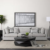 48" Black Wood Octagon Solid Coffee Table