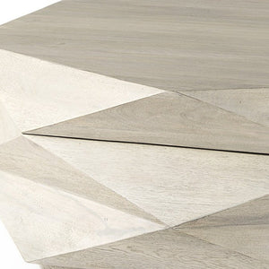 48" Natural Solid Wood Hexagon Lift Top Solid Coffee Table