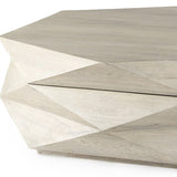 48" Natural Solid Wood Hexagon Lift Top Solid Coffee Table