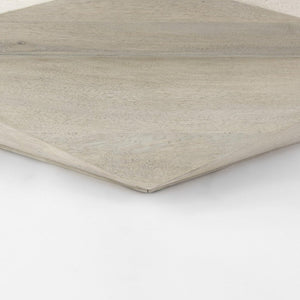48" Natural Solid Wood Hexagon Lift Top Solid Coffee Table