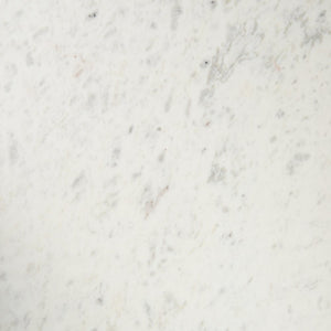 35" White Genuine Marble and Metal Coffee Table