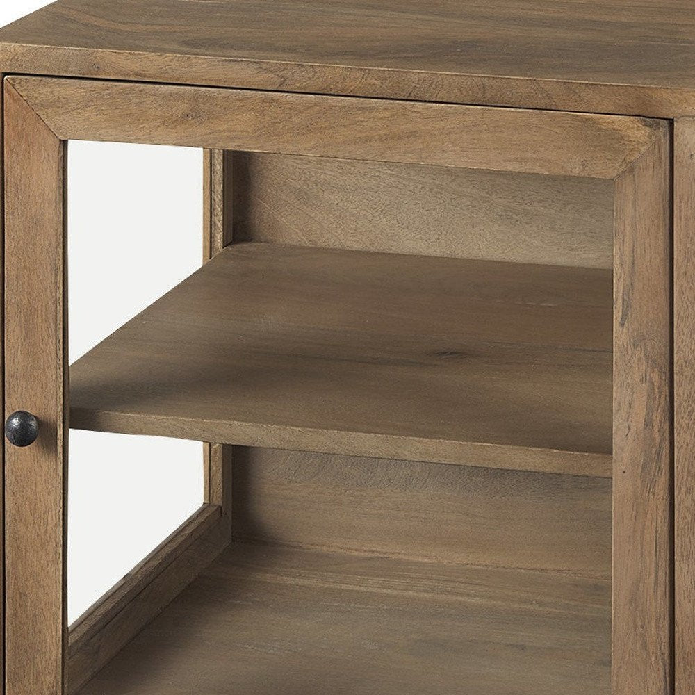 26" Brown Solid Wood Square End Table