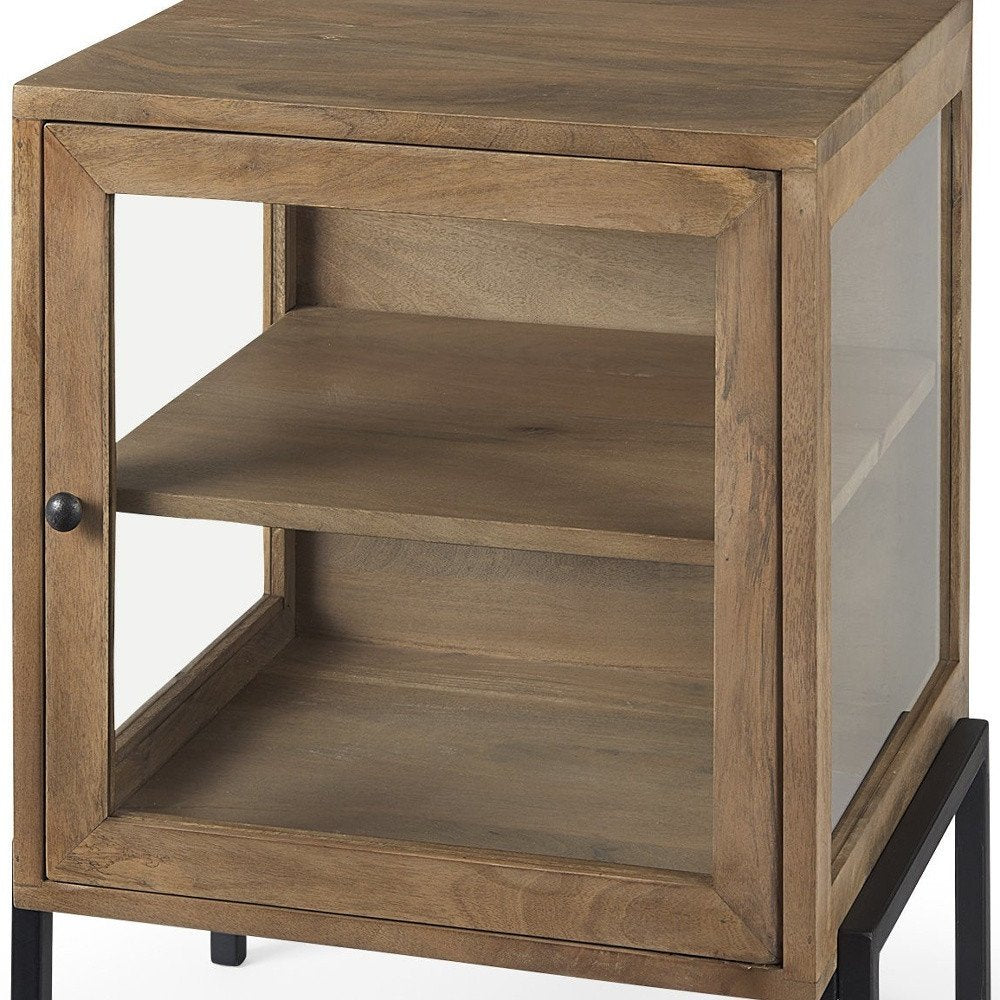 26" Brown Solid Wood Square End Table
