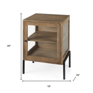 26" Brown Solid Wood Square End Table