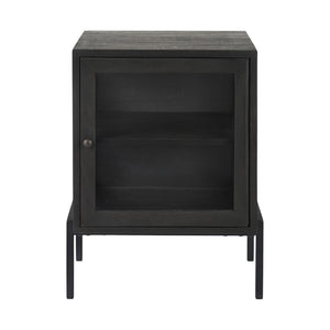 26" Black And Brown Solid Wood Square End Table