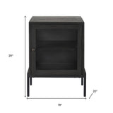 26" Black And Brown Solid Wood Square End Table