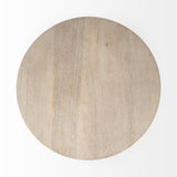 24" Beige Solid and Manufactured Wood Round End Table